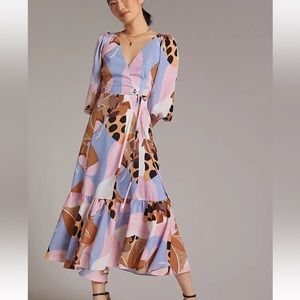 Anthropologie Hutch Bloom Midi Wrap Dress NWT size Large